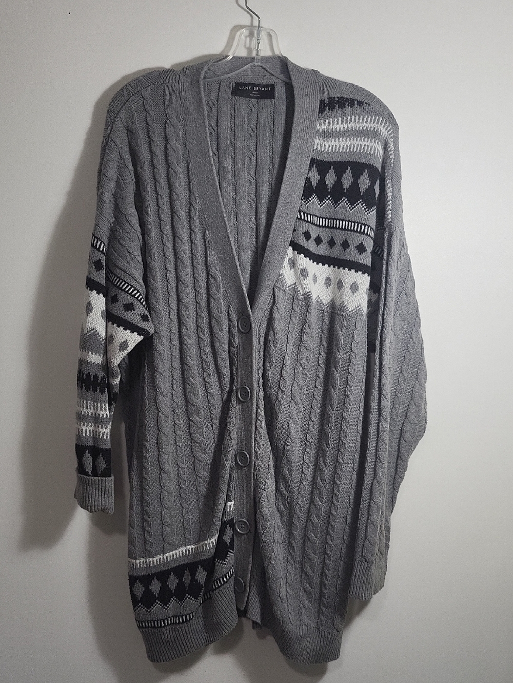 Lane Bryant gray knit button cardigan  women's 18 / 20 #2766